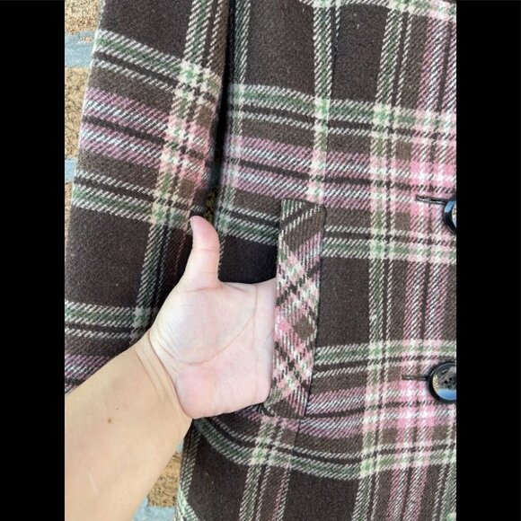 Patrizia Luca  Plaid Wool Blend Coat Small - Picture 5 of 9